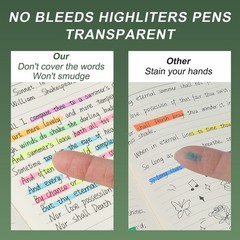 Orange Highlighter, 12 Pack High Lighters No Bleeds Highliters Pens Transparent