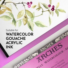 Watercolor Paper Block, Hot Press, 7.9″ x 7.9″, 140 pound