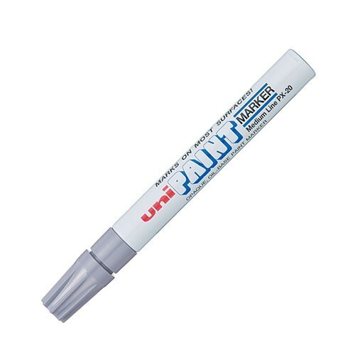 Uni-Ball PX-20 Paint Marker Med Point Silver Opaque Oil Base School Office Art