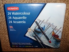 Derwent 24 Watercolor Pencils. Made in England new sealed in tin box 2300502