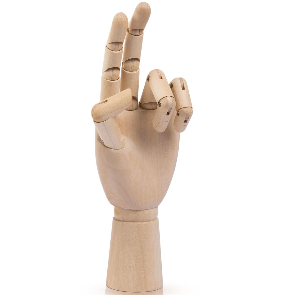 Falling in Art Wooden Hand Model, 10Inches Left Hand Mannequin Figure for Jew…