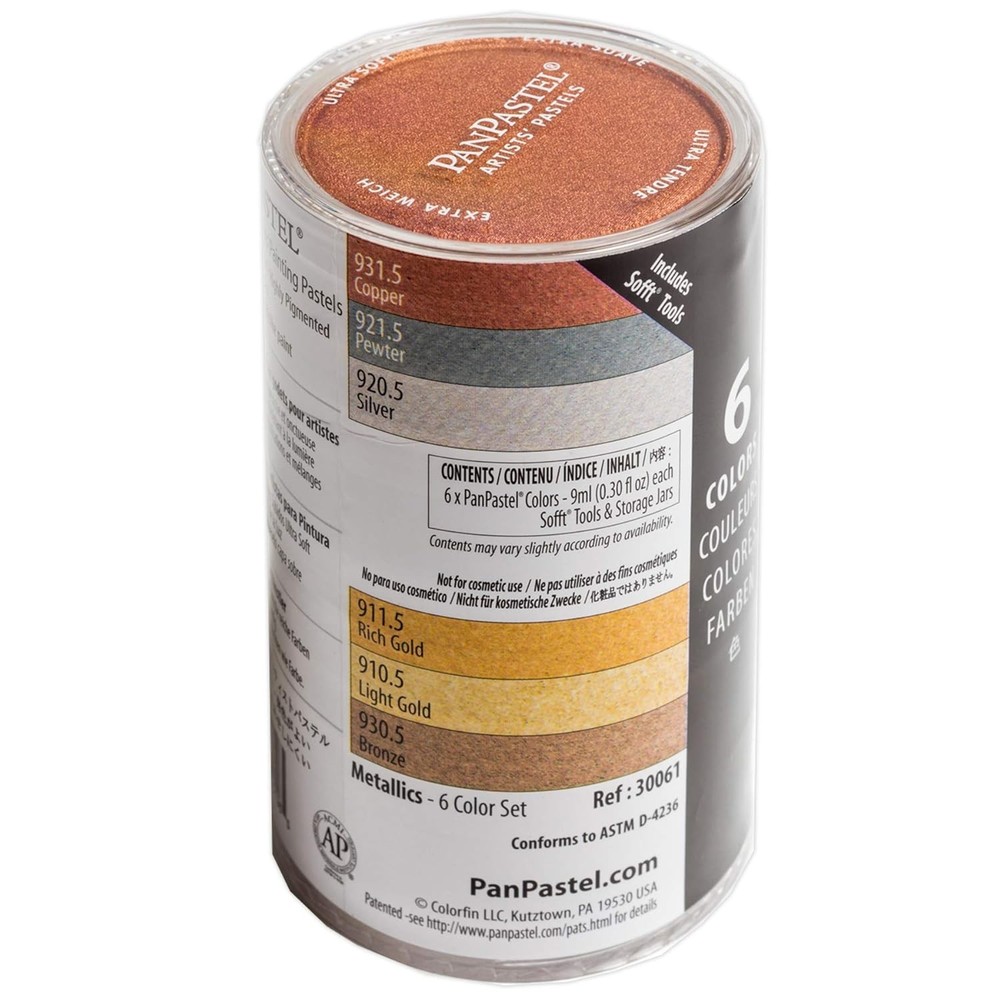 PanPastel Artist Pastels by GOLDEN, Metallic Colors Set, 6 Color, Professional A