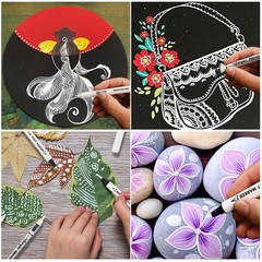 GETHPEN White Ink Pens, Fine Point Gel Pens, Brush Tip Acrylic Markers,white …
