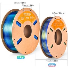 ERYONE Silk Tri Color PLA Filament 250g, 250g Red Yellow Blue