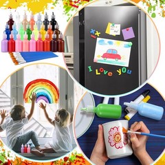 24 Colors Suncatcher Kit Paints Non Toxic DIY Art Stained Glass Paints 1 oz P…