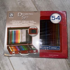 Loew Cornell 54 Piece Drawing Set Color Watercolor Pencils New Art Kit