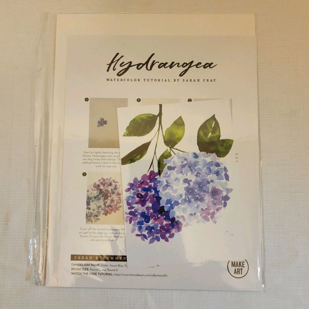 Let’s Make Art Hydrangea Watercolor Tutorial by Sarah Cray, USED