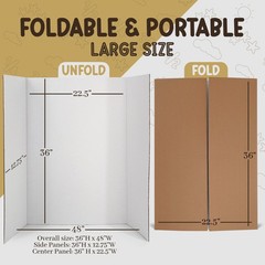 White Trifold Presentation Board 36″ x 48″ (Pack of 2) -Adhesive Science Subt…