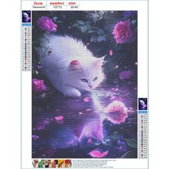 DPHERO White Cat Diamond Painting Kits for Beginners Adults,5D DIY USYZ773