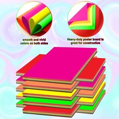 50 Sheets 11×14 Inch Neon Poster Board Cardstock Paper for School Craft Drawing