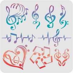 1pc Music Note Stencils Template 11.8×11.8inch Plastic Heart Notes Stencils