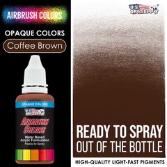 US Art Supply 1-Ounce Opaque Coffee Brown Airbrush Paint