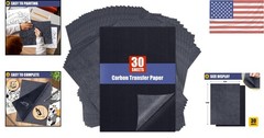 Versatile Black Graphite Transfer Paper – 30 A4 Sheets for Artists & Crafters
