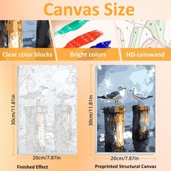 3 Pack Beach Paint by Numbers Kit Ocean Scene DIY Canvas Painting Art 8×12