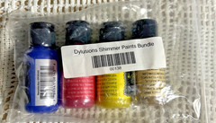 Dylusions Shimmer Paints Lot1- 1ozs-Sand, Lemn Zest, Pnk Flamingo, BluePeriwink