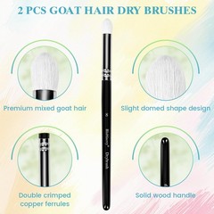 12pcs Miniature Paint Brushes Drybrush Set, Detail Small, Black