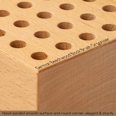 2Pcs Beechwood Pencil and Brush Holders: 36 Holes Paint Brush Storage 2-PACK