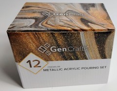 GenCrafts 12 Metallic Acrylic Pouring Set NEW SEALED Fast Free Shipping!