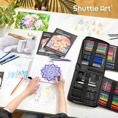 103 PCS Drawing Kit, Professional Drawing Supplies with Sketch, Charcoal, Col…