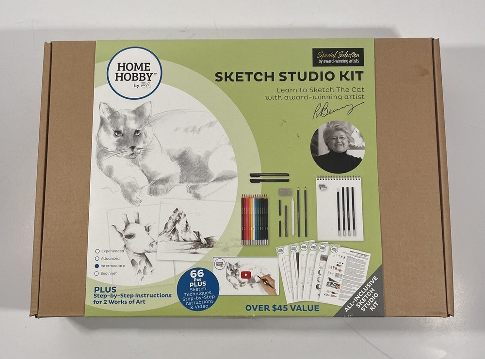 Intermediate Sketch Set 66 Pcs Home Hobby Sketch Studio Kit All Inclusive