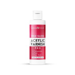 GRANOTONE Clear Coat Acrylic High Gloss Varnish Finish 200 ml, transparent