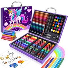 Art Supplies Kit for Kids Ages 4-12,Unicorn Art Case Coloring Set,Drawing Kit…