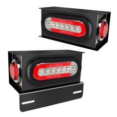 Sequential Turn Signal Trailer Lights, Oval LED Trailer with Square Metal Box