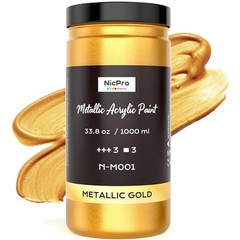 Acrylic Metallic Gold Paint – Ideal for Multi-surface