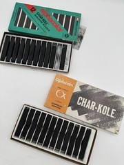 Vintage Lot Of 2 Alphacolor Char-Kole Weber Costello Art Charcoal Sticks Black