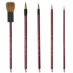 Brushes Set, 5Pcs Goat Mixed Sable Hair with Nylon Water Color Paint Brush wi…