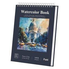 Water Color 9 x 12, Sketchbook 140 lb Cold Press, 32 Sheets (64 Pages) Pad, P…