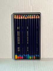 Derwent Inktense Pencils, 4mm Core, Metal Tin – 12 Count and Water Brush Pen