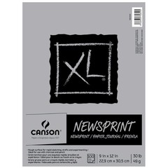 9×12 inches 100 Sheets 30lb/49g XL Series Newsprint Paper Foldover Pad
