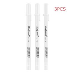 3PCS/Set White Gel Ink Marker Pen Drawing Art Fine Tip Sketching Painting Tool A