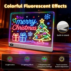 Led Drawing Board with 13 Light Effects 16 Rechargeable Glow Doodle LED Note