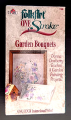 PLAID FOLK ART ONE STROKE PAINTING GARDEN BOUQUETS DONNA DEWBERRY VHS NEW