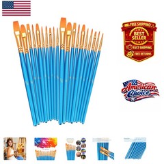 2-Pack 10 Size Artist Brush Set: Round-Pointed Nylon Tips for Precision Painting