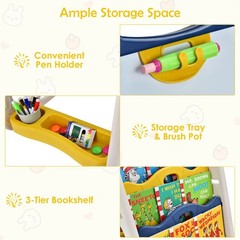 Kids Art Easel Magnetic Whiteboard Chalkboard Drawing Fun Activity Play