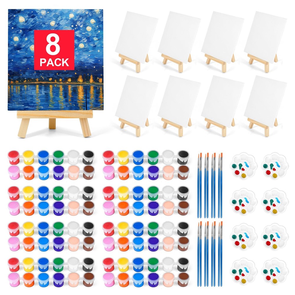 8 Pack 8 * 10In Canvas Boards for Painting, Art 8x10inches, wood, white