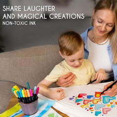 40 Fabric Markers Pens Set – Non Toxic, Indelible and Permanent Fabric Paint – F