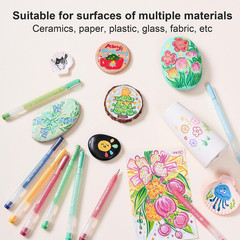 Acrylic Gel Pens for Coloring Books, Quick Dry 6 Pcs 1.0Mm Fine Point Gel Marker