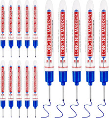 15 Pcs Long Marker, 20 Mm Long Head Deep Hole Marker Pens, Fine Nose Tip Deep
