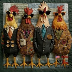 Diamond Art Painting Kit for Adults,Funny Sunglasses Rooster 5D DP02562