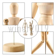 Moveable Adjustable Human Model Wooden 4.7″ 5.5″ for Home Decoration Pack of 2
