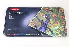 Derwent Inktense 36 Tin Set of Assorted Artists Colour Water-Soluble Ink Pencils