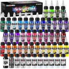 Airbrush Paint Set 44 Colors W/ 6 Thinners Acrylic Water-Based 20ml Bottle