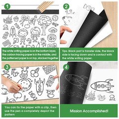 30 Pack Black Carbon Transfer Tracing Paper for Wood Paper Canvas Craft Projects