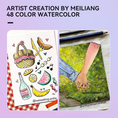 Meiliang Watercolor Paint Set, 36 Standard Colors and 12 Glittery Colors in Exqu