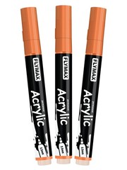 Orange Marker Paint Pens 3 PCS WaterBased 2.5mm Medium Tip Waterproof Art