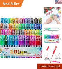 Non-Toxic Glitter Gel Pens, 100 Colors Set – Comfort Grip for Lasting Enjoyment